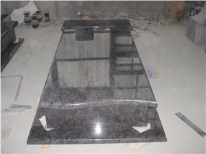 European Polished Grey Granite Graving Tombstone