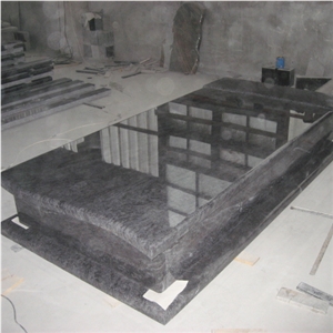 European Polished Grey Granite Graving Tombstone