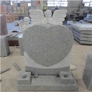 European Styple Granite Tombstone with Baby Angel