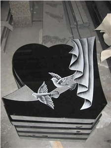 European Type Black Granite Grave Monument