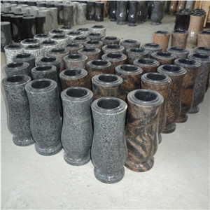 European Type Granite Cemetery Lamps and Vases