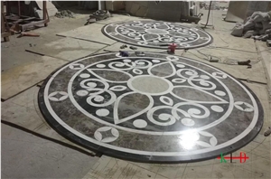 Floor Inlay Waterjet Marble Medallion Pattern