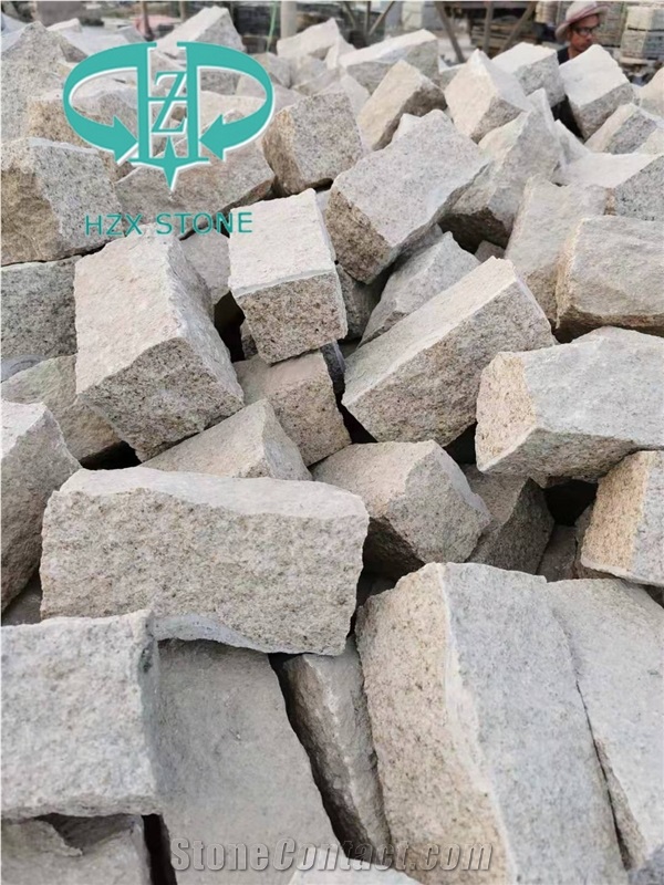 G682 Yellow Granite Cobble Stone Cube Stone