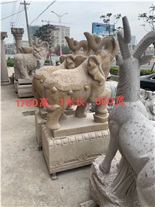 Garden Sculpture Yellow Granite Handcarved Statues