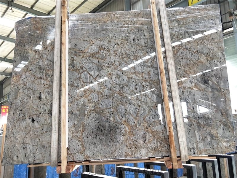Golden Grey Marble Slabs Tiles,Tundra Gold Spider