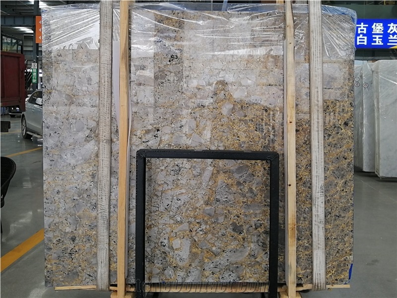 Golden Grey Marble Slabs Tiles,Tundra Gold Spider