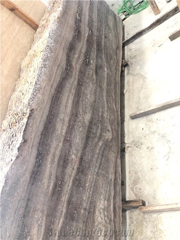Grade a Iran Titanium Silver Travertine Stone Slab