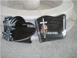 Granite Cross Flower Shadow Carving Tombstone