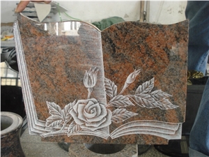 Granite Open Book Memorial Headstone