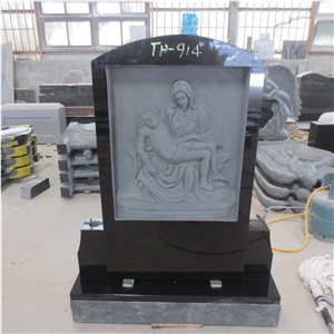 Graved Black Granite Monument,Gravestone