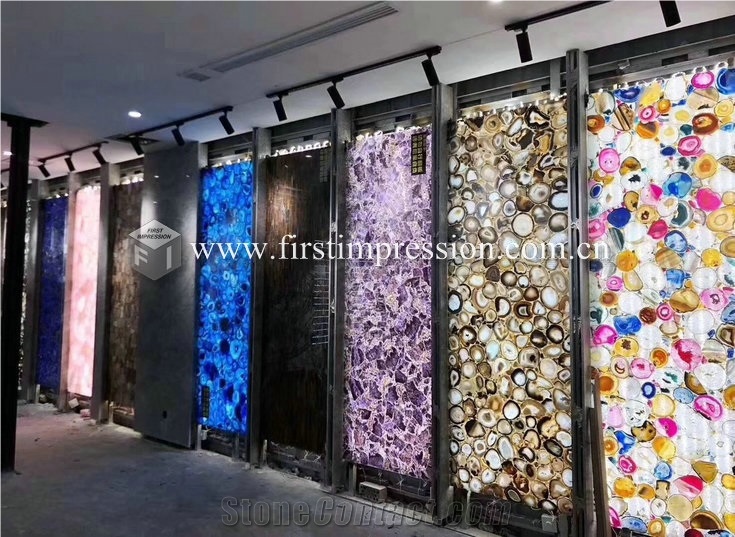 Grey Agate Semiprecious Gemstone Slabs for Bar Top