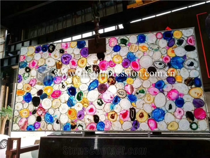 Grey Agate Semiprecious Gemstone Slabs for Bar Top