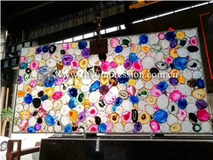 Grey Agate Semiprecious Gemstone Slabs for Bar Top