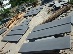 Hainan Grey Basalt Lava Stone Tiles Honed Steps
