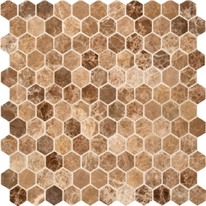 Hexagon Mosaic Light Emperador Marble Mosaic Tiles Hexagon Mosaic Light Emperador Marble Mosaic Tiles