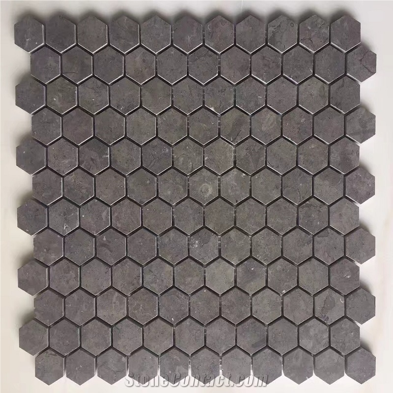 Hexagon Mosaic Light Emperador Marble Mosaic Tiles