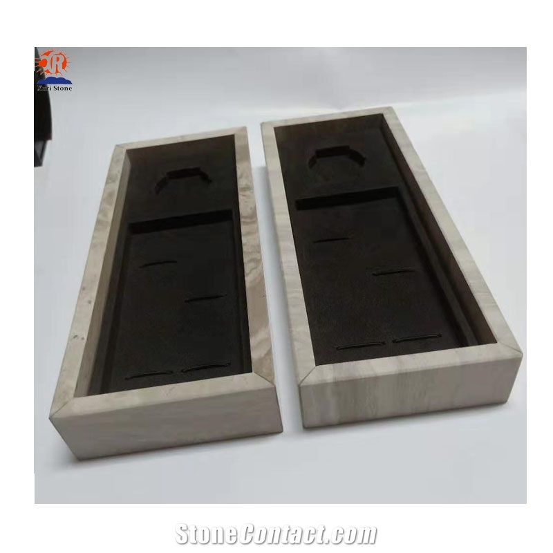 High End Unique Black Marble Jewelry Display