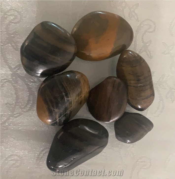 High Polished Striped Pebble Stone