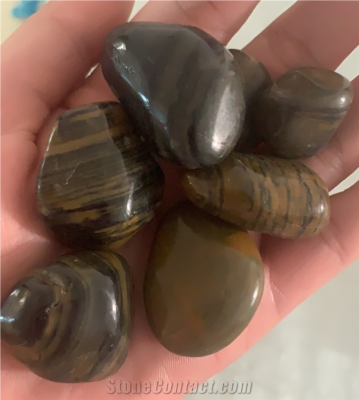 High Polished Striped Pebble Stone