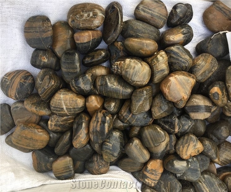High Polished Striped Pebble Stone