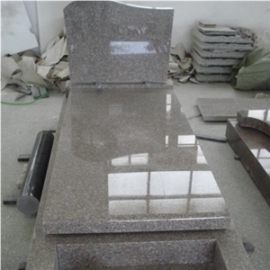 High Quality German Style Grey Granite Headstone