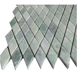 Honed Ming Green Marble Diamond Shape Mosaic Honed Ming Green Marble Diamond Shape Mosaic