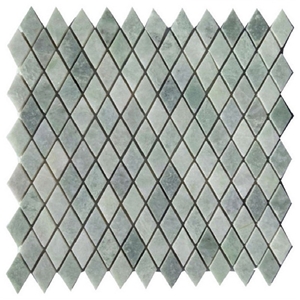 Honed Ming Green Marble Diamond Shape Mosaic