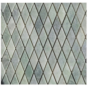 Honed Ming Green Marble Diamond Shape Mosaic