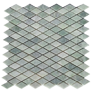 Honed Ming Green Marble Diamond Shape Mosaic