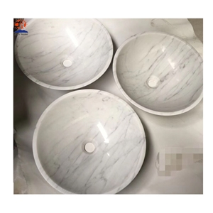 Honed White Volakas Marble Inlay Trough Sink