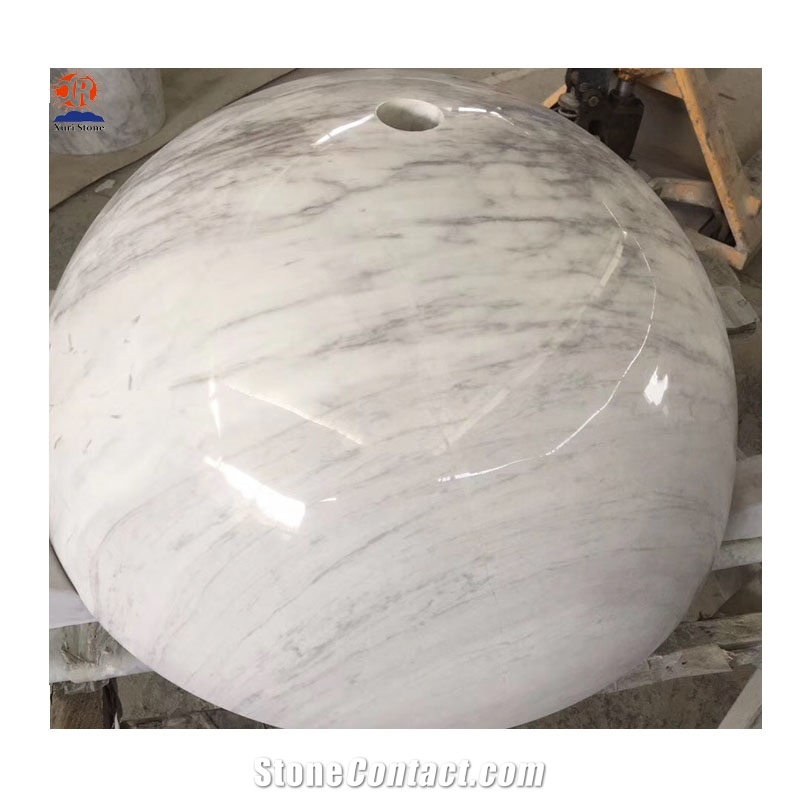 Honed White Volakas Marble Inlay Trough Sink