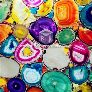 Hot Sale Colorful Agate Gemstone Semiprecious Slab