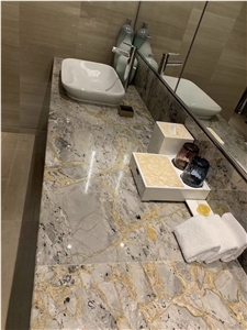 Hot Sell Versace Gold Marble Vanities & Bath Countertop