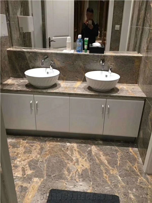 Hot Sell Versace Gold Marble Vanities & Bath Countertop