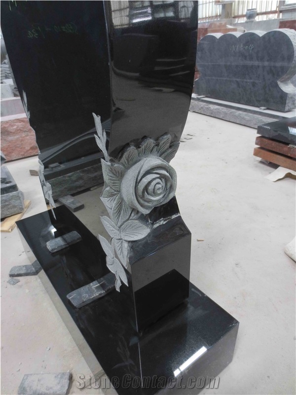 Imperial Black Granite Heart Shaped Monument