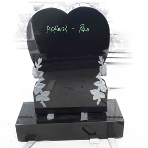 Imperial Black Granite Heart Shaped Monument