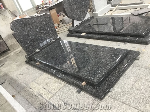Imported Material Black Pearl Granite Tombstone