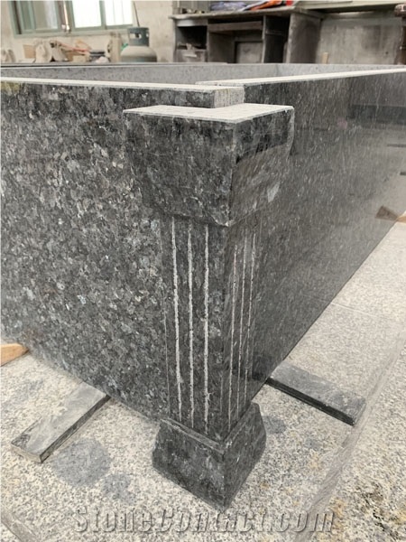Imported Material Black Pearl Granite Tombstone