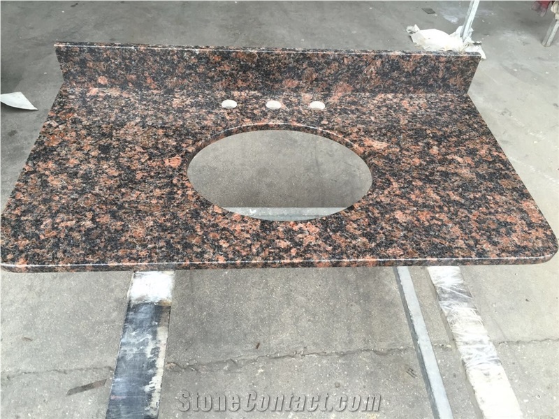 India Tan Brown Granite Bath Prefab Vanity Tops