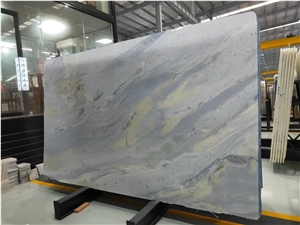 Interior Marble Wall Application Sky Blue Pattern