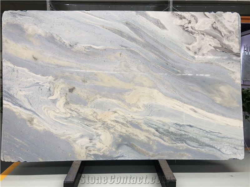 Interior Marble Wall Application Sky Blue Pattern
