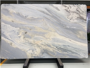 Interior Marble Wall Application Sky Blue Pattern