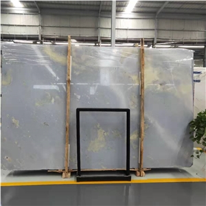 Interior Marble Wall Application Sky Blue Pattern