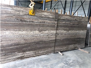 Iran River Silver Travertine Slab Glossy Wall Slab Iran River Silver Travertine Slab Glossy Wall Slab