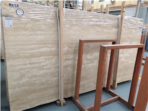 Italy Beige Travertine Slab Wall Tiles Pattern