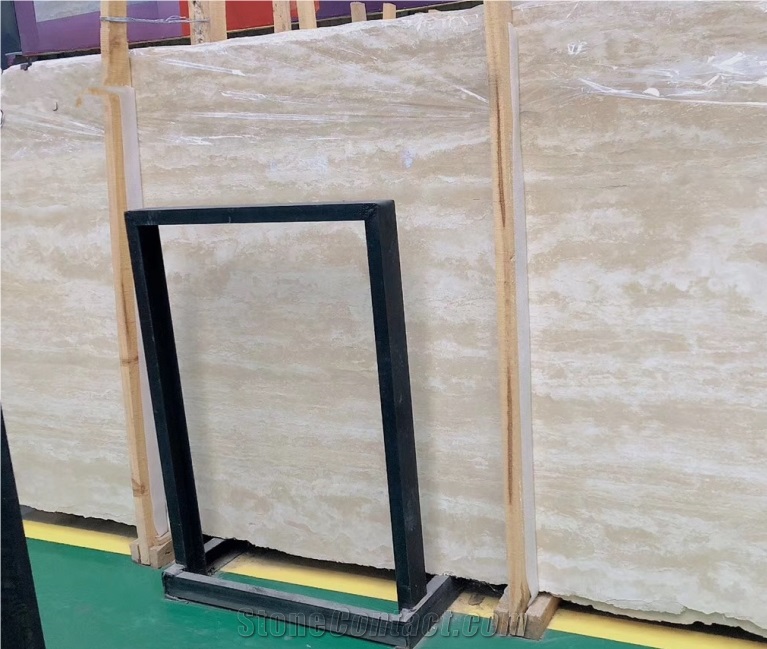 Italy Beige Travertine Slab Wall Tiles Pattern