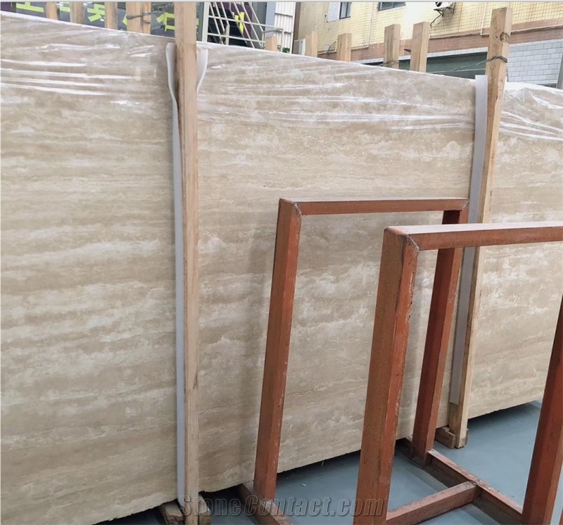 Italy Beige Travertine Slab Wall Tiles Pattern