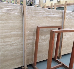 Italy Beige Travertine Slab Wall Tiles Pattern