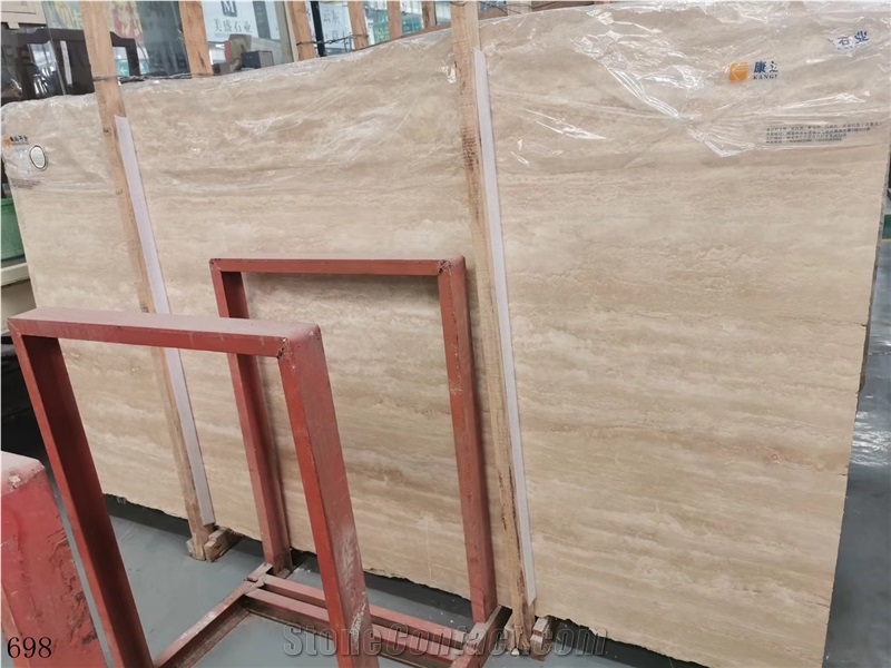Italy Beige Travertine Slab Wall Tiles Pattern