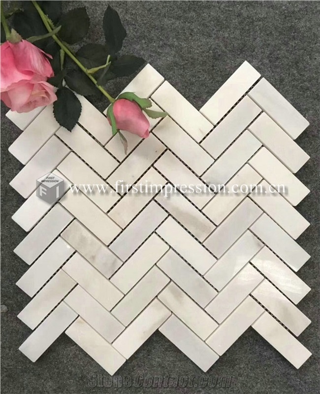 Italy Calacatta White Marble Mosaic Tiles